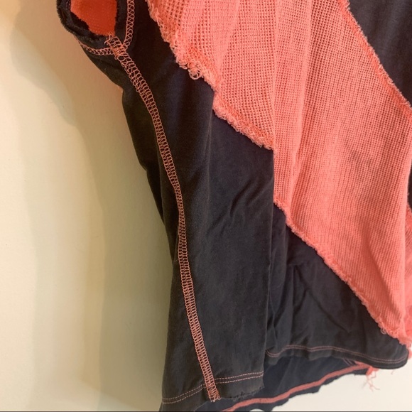 We The Free Chunky Diagonal Stripe Top Orange Grey - Picture 5 of 14